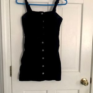 denim dress button up black